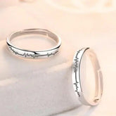 Heartbeat Couple Rings Stainless Steel